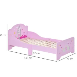 Homcom - Cama infantil 3-6 años color rosa