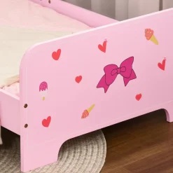 Homcom - Cama infantil corazones Rosa