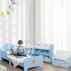 Homcom - Cama infantil espacio Azul