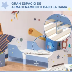 Homcom - Cama infantil estrellas Azul/Blanco