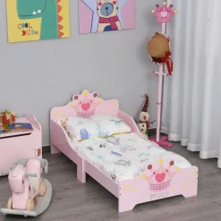 Homcom - Cama infantil Madera Rosa