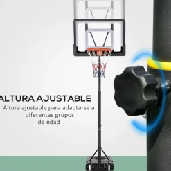 Homcom - Canasta completa baloncesto con base 260 cm