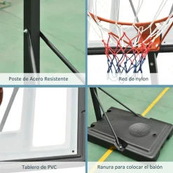 Homcom - Canasta completa de baloncesto