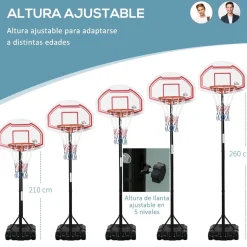 Homcom - Canasta completa baloncesto con base 314 cm