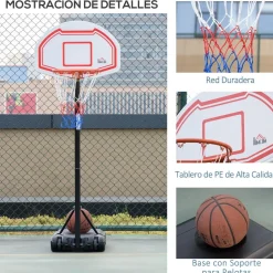 Homcom - Canasta completa baloncesto con base 314 cm