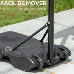 Homcom - Canasta de baloncesto de pie ajustable de 160-210 cm