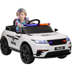 Homcom - Coche de policía eléctrico Blanco