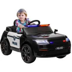 Homcom - Coche de policía eléctrico Negro