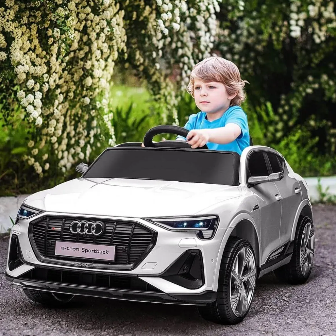 Homcom - Coche eléctrico Audi e-tron 12V blanco