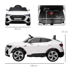 Homcom - Coche eléctrico Audi e-tron 12V blanco