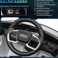 Homcom - Coche eléctrico Audi e-tron 12V blanco