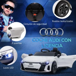 Homcom - Coche eléctrico Audi RS e-tron GT blanco