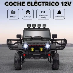 Homcom - Coche eléctrico batería 12 V con mando a distancia Negro