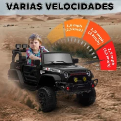 Homcom - Coche eléctrico batería 12 V con mando a distancia Negro