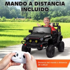 Homcom - Coche eléctrico batería 12 V con mando a distancia Negro