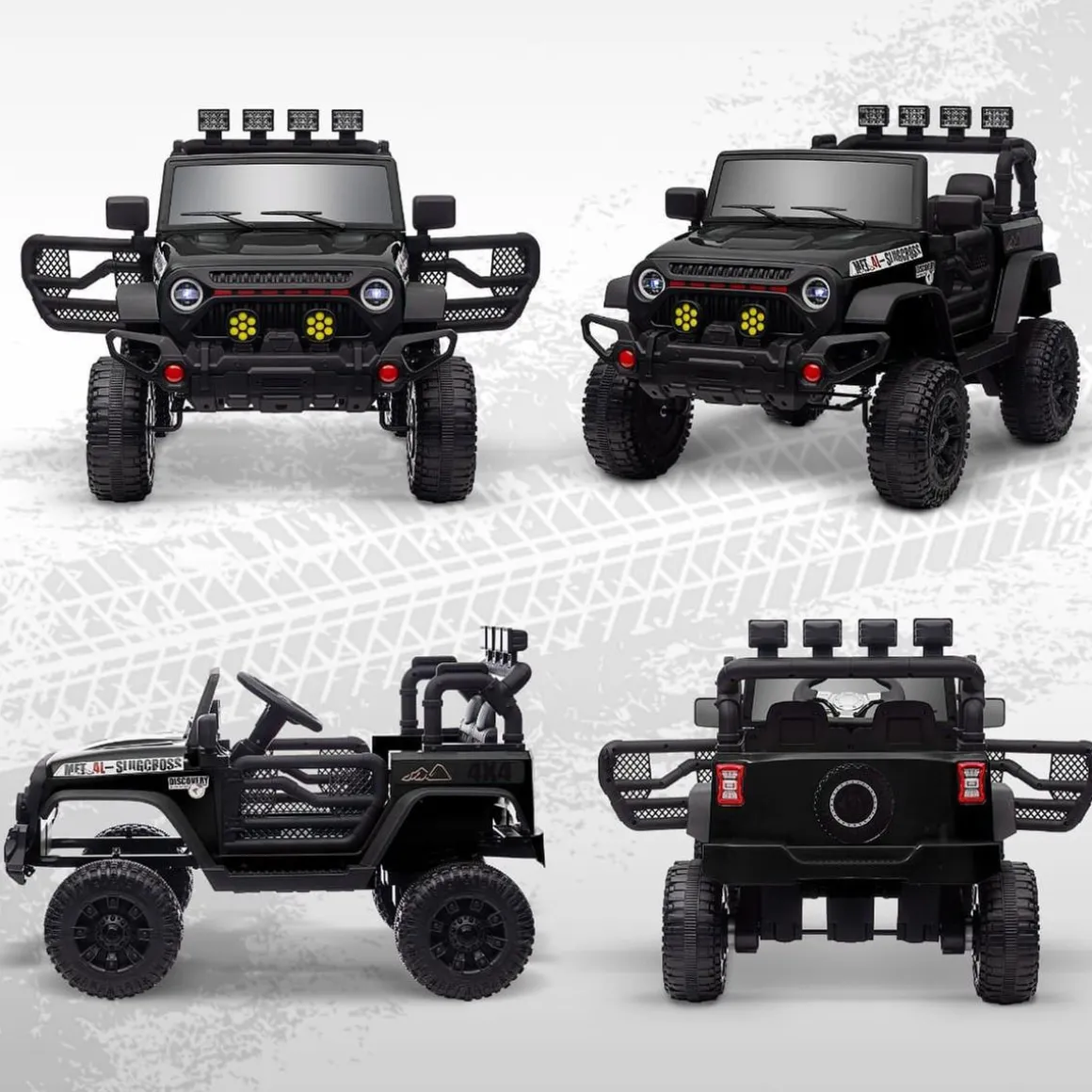 Homcom - Coche eléctrico batería 12 V con mando a distancia Negro