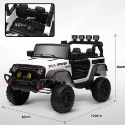 Homcom - Coche eléctrico batería 12 V con mando a distancia Blanco