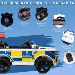 Homcom - Coche eléctrico de policía con mando
