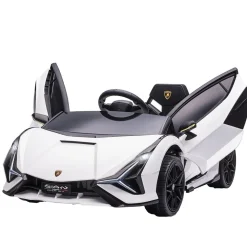 Homcom - Coche eléctrico Lamborghini blanco