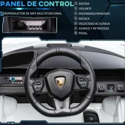 Homcom - Coche eléctrico Lamborghini blanco