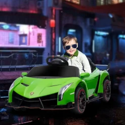 Homcom - Coche Eléctrico Lamborghini Veneno Verde