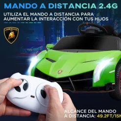 Homcom - Coche Eléctrico Lamborghini Veneno Verde