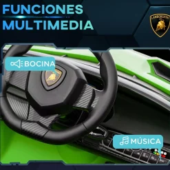 Homcom - Coche Eléctrico Lamborghini Veneno Verde