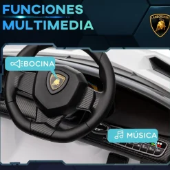 Homcom - Coche Eléctrico Lamborghini Veneno Blanco