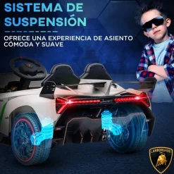 Homcom - Coche Eléctrico Lamborghini Veneno Blanco