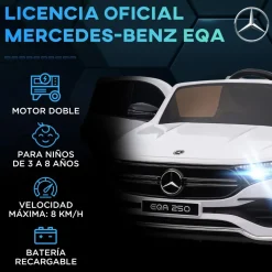 Homcom - Coche Eléctrico Mercedes-Benz EQA Blanco