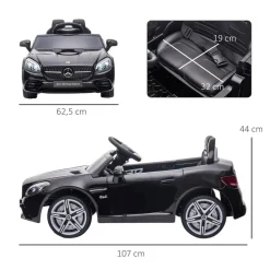 Homcom - Coche eléctrico Mercedes SLC 300 Negro con mando
