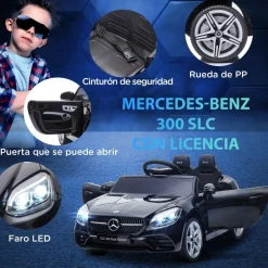 Homcom - Coche eléctrico Mercedes SLC 300 Negro con mando
