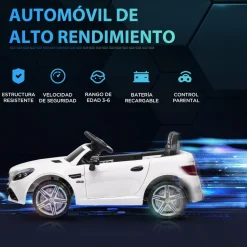 Homcom - Coche eléctrico Mercedes blanco