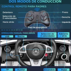 Homcom - Coche eléctrico Mercedes blanco