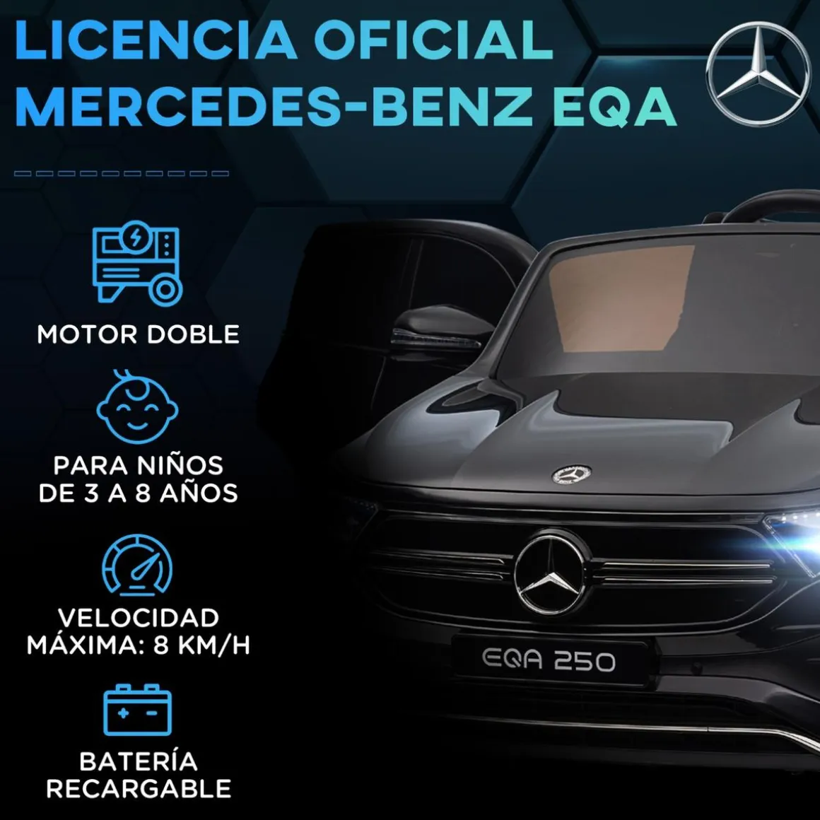 Homcom - Coche Eléctrico Mercedes-Benz EQA Negro
