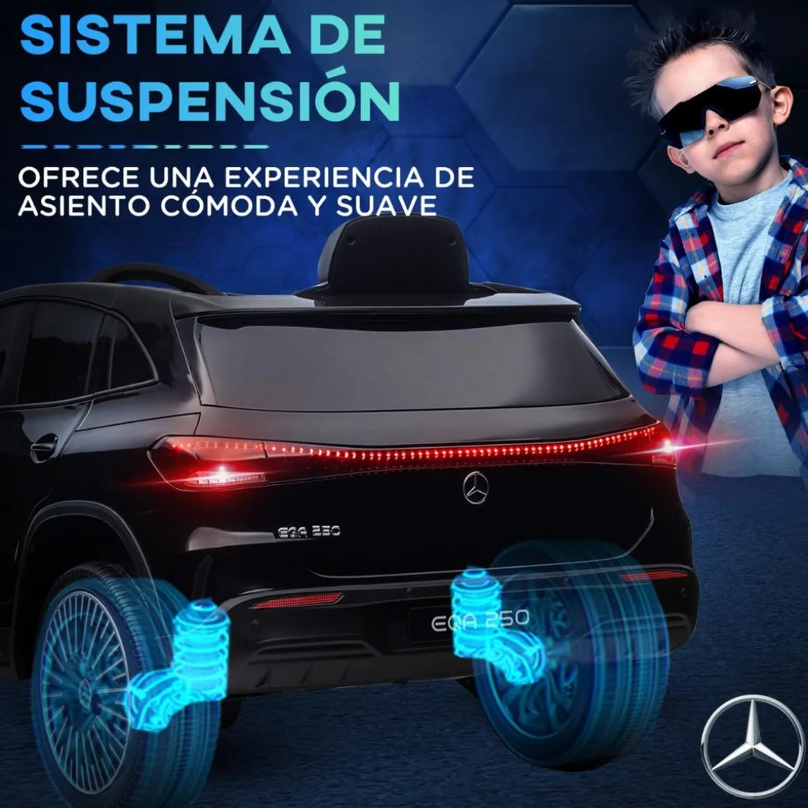 Homcom - Coche Eléctrico Mercedes-Benz EQA Negro
