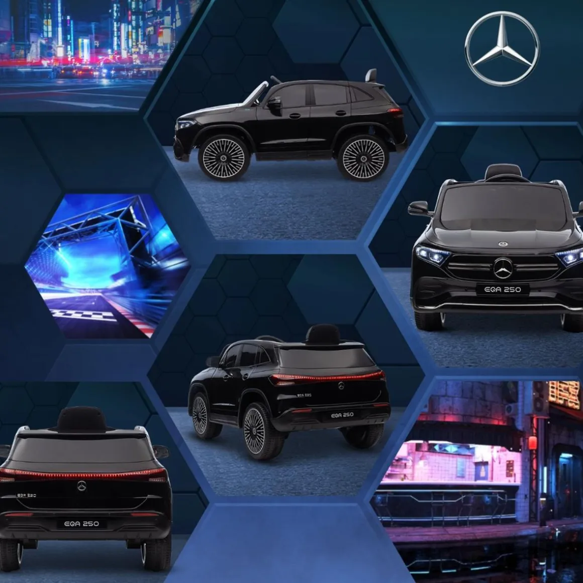 Homcom - Coche Eléctrico Mercedes-Benz EQA Negro