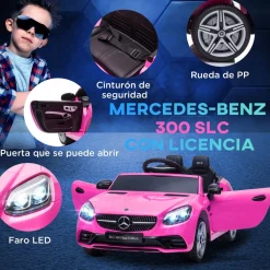 Homcom - Coche eléctrico Mercedes rosa