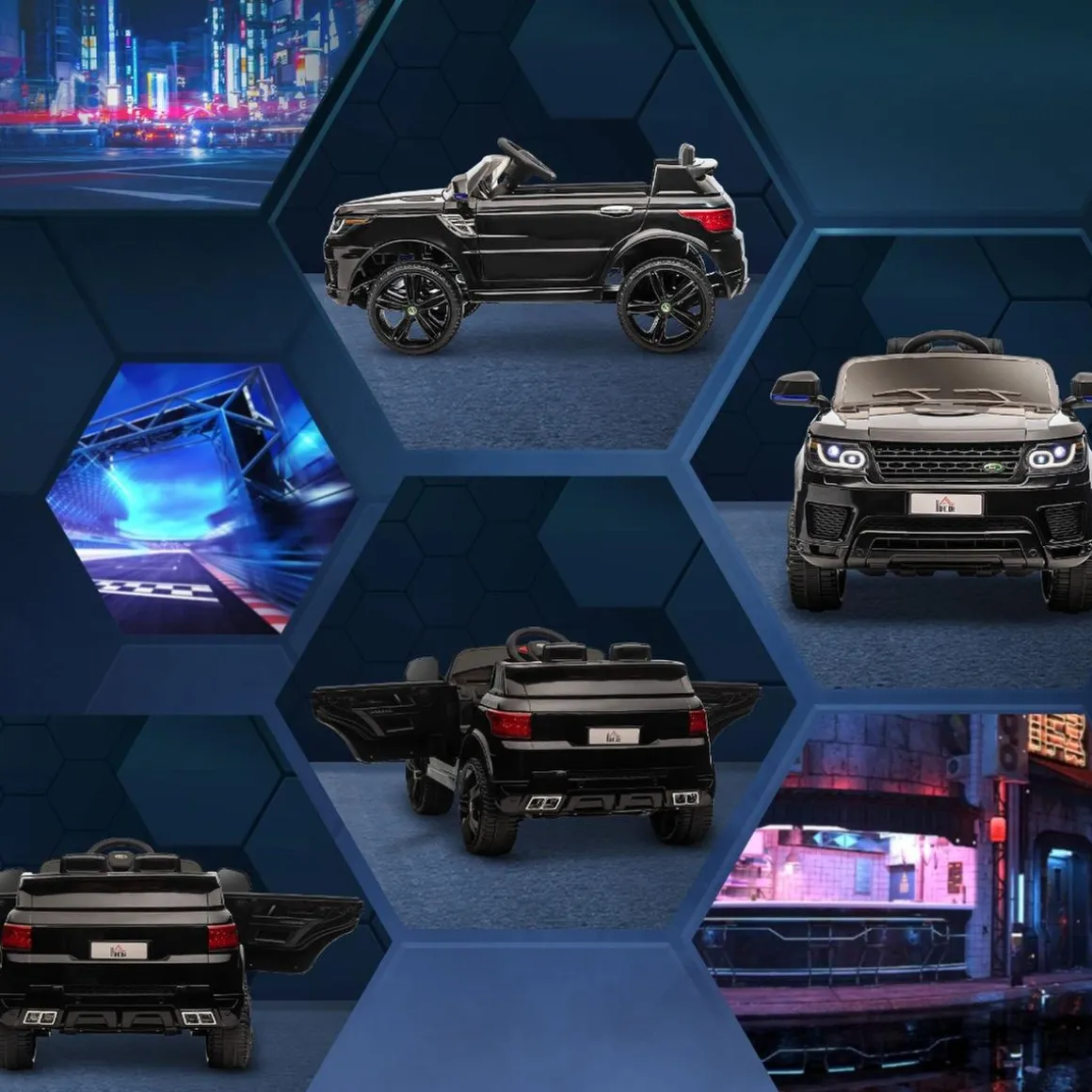 Homcom - Coche eléctrico SUV negro