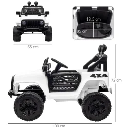 Homcom - Coche todoterreno eléctrico blanco