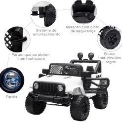 Homcom - Coche todoterreno eléctrico blanco