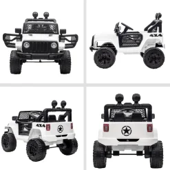 Homcom - Coche todoterreno eléctrico blanco