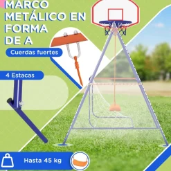 Homcom - Columpio infantil con portería y canasta