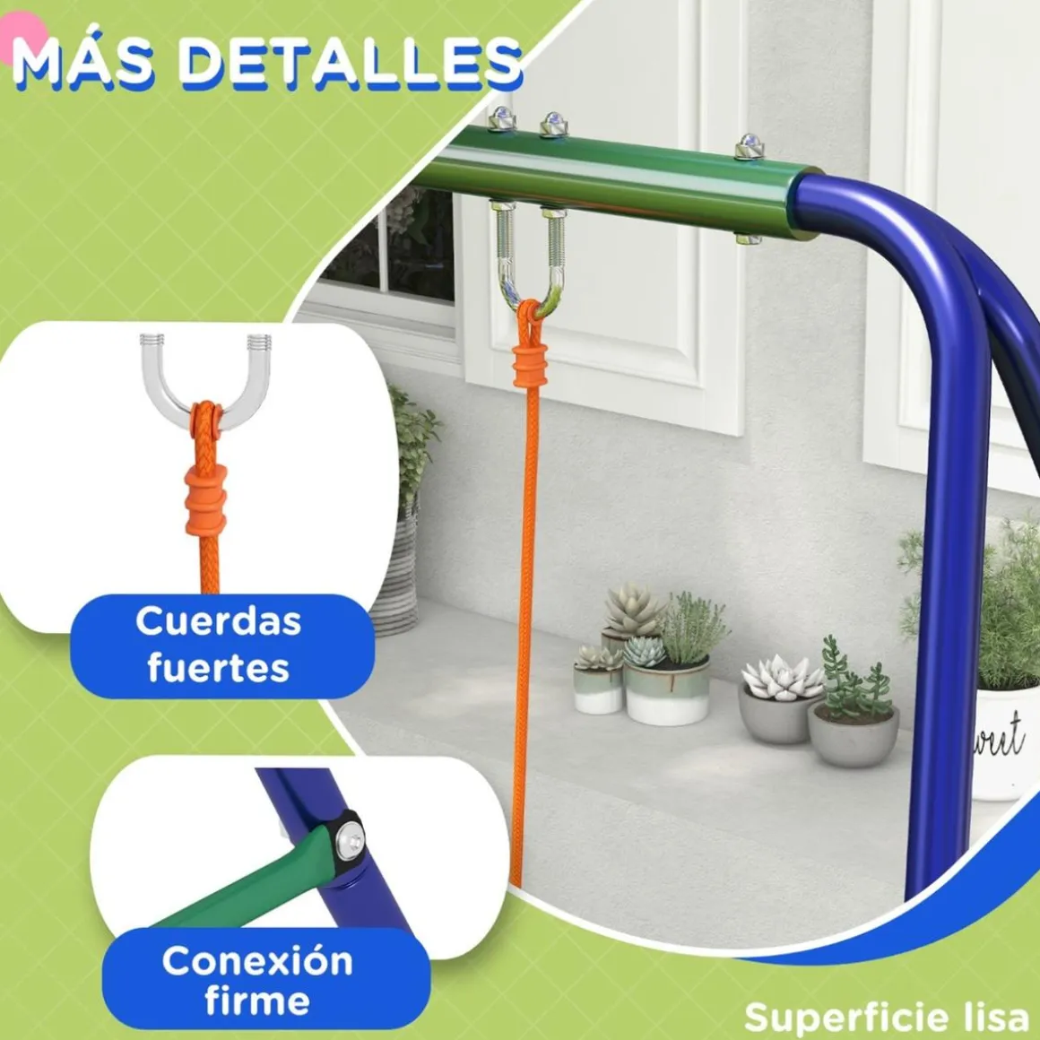 Homcom - Columpio infantil doble asiento