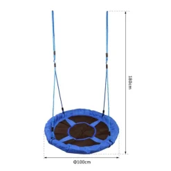 Homcom - Columpio Nido Infantil Azul y Negro HomCom