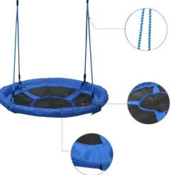 Homcom - Columpio Nido Infantil Azul y Negro HomCom