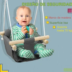 Homcom - Columpio para bebés con altura ajustable