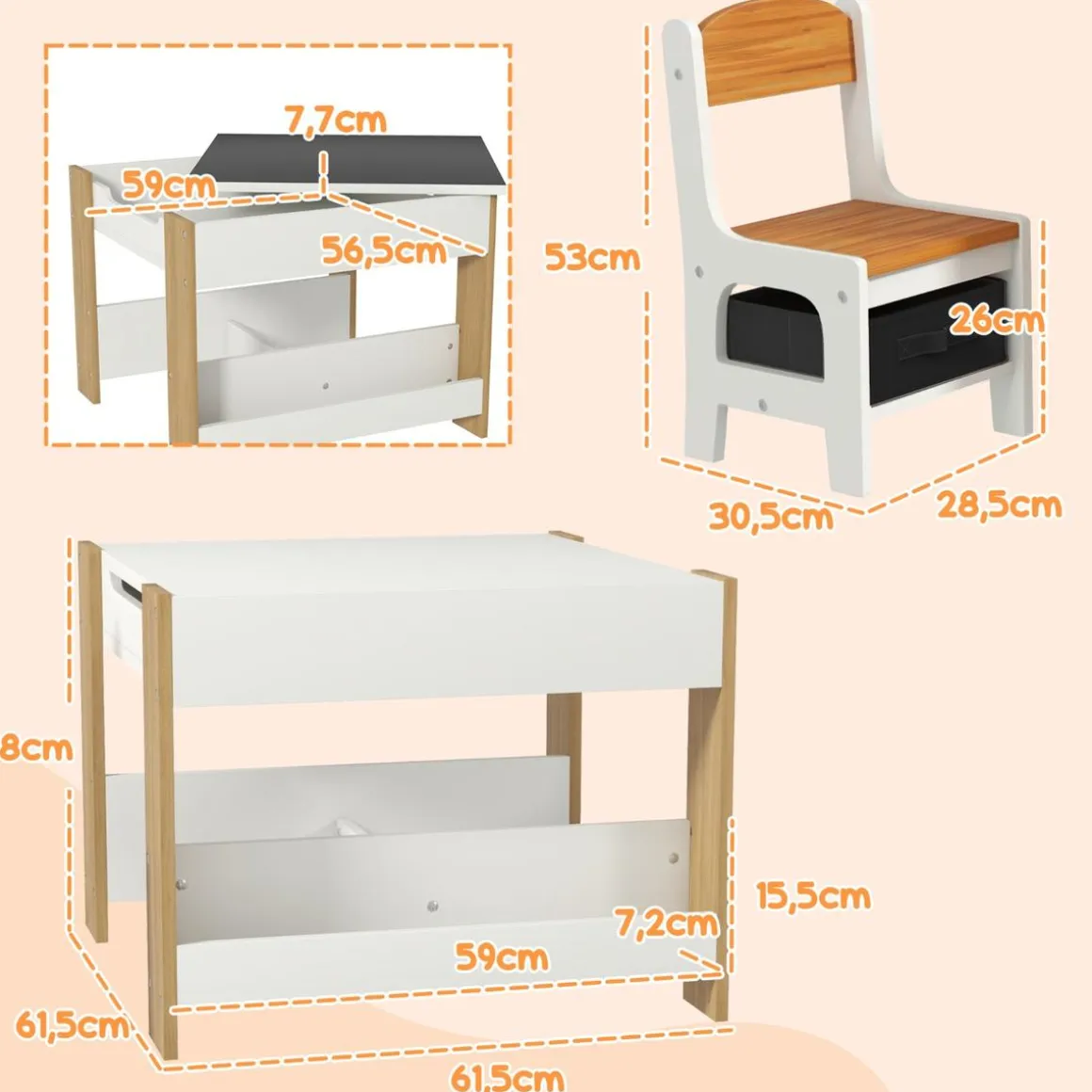 Homcom - Conjunto de Mesa con Sillas