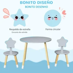 Homcom - Conjunto de mesa y dos sillas estrella