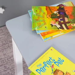 Homcom - Conjunto Infantil Mesa + Banco + 2 sillas madera